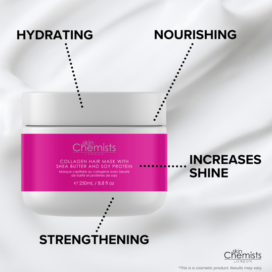 skinChemists Collagen Hair Mask with Shea Butter & Soy Protein 250ml - Image 5