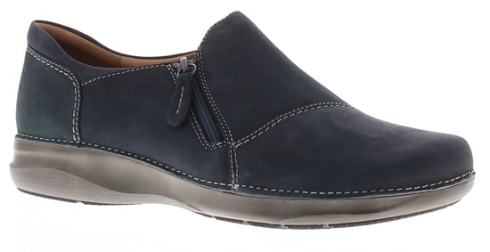Clarks Womens Casual Shoes Appley Zip leather Zip blue - Image 1