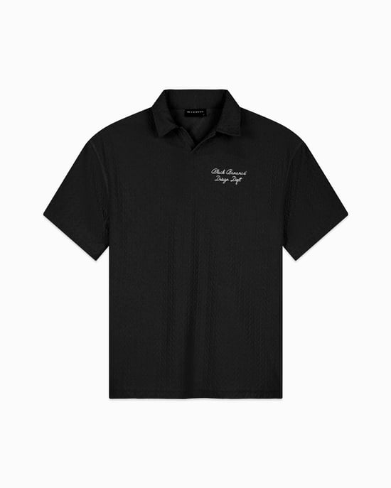 Zwarte Bananas Terry Lounge Polo, Zwart - Image 1