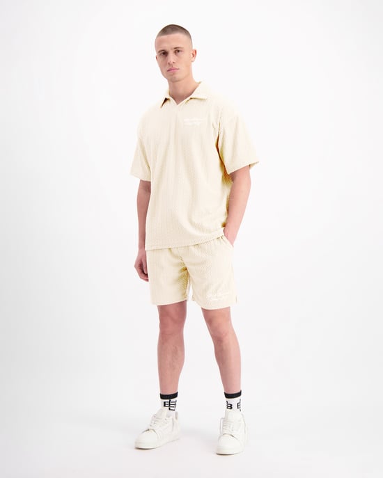 Black Bananas Terry Lounge Polo, Zand - Image 3