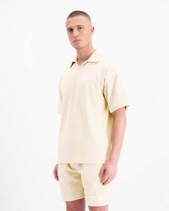 Black Bananas Terry Lounge Polo, Zand - Image 5