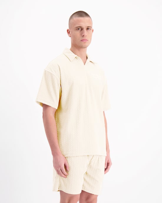 Black Bananas Terry Lounge Polo, Zand - Image 6