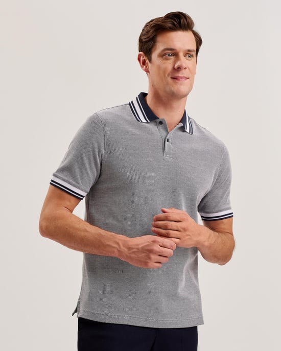 Ted Baker Phenes Herr Regular Fit Texturerad Polotröja - Image 1