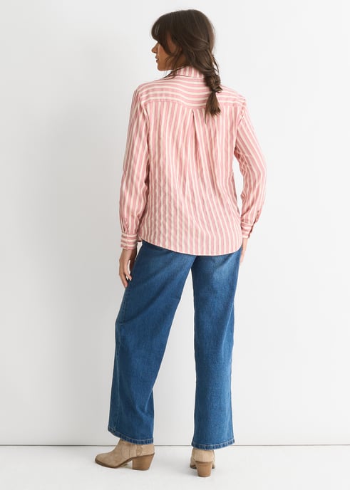Blush Stripe Viscose Oversized Shirt - Image 4