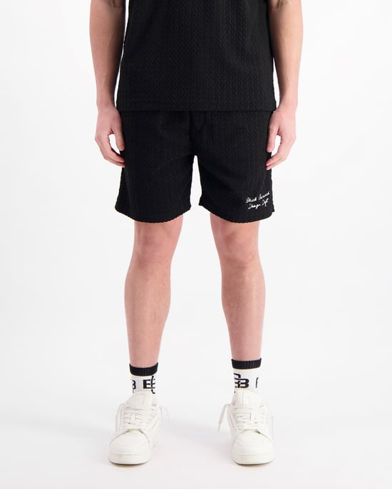 Zwarte Bananas Terry Lounge Shorts, Zwart - Image 4