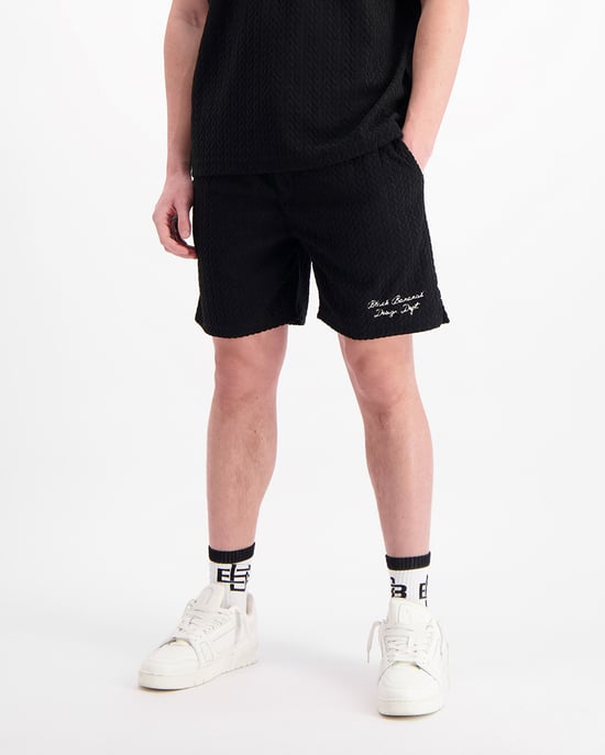 Zwarte Bananas Terry Lounge Shorts, Zwart - Image 6