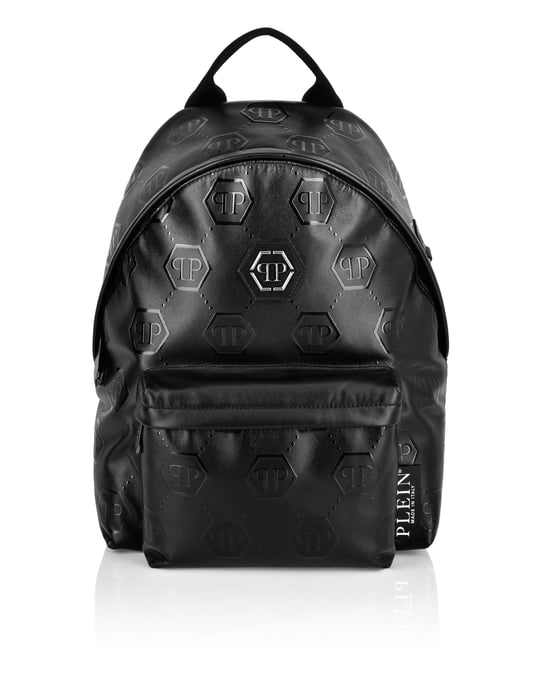 Nappa-ryggsäck med präglat monogram - Image 1