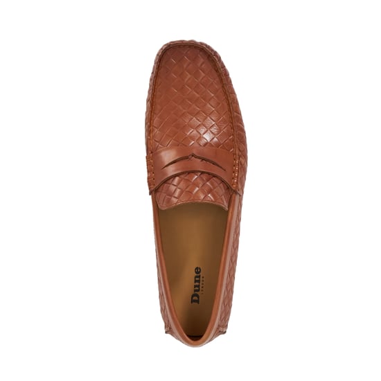 Dune Mens Bradlay Woven - Leather Stamp Weave Driver - Image 4
