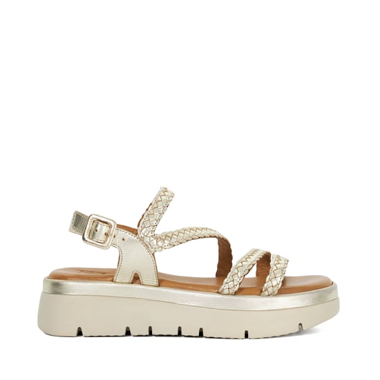 Dune Ladies Lexture - Woven Leather Asymmetric Strap Flatform Sandals - Image 2