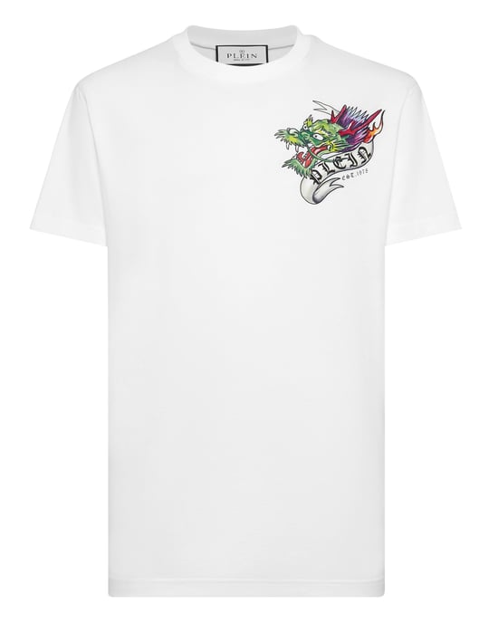T-shirt med rund halsringning, tatuering - Image 1