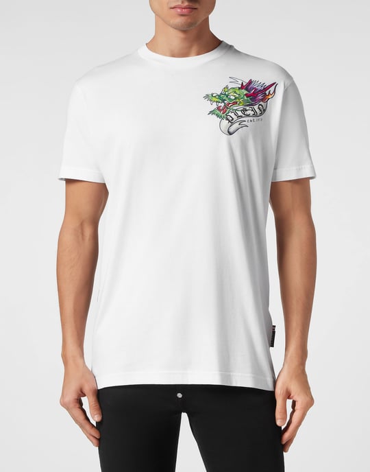 T-shirt med rund halsringning, tatuering - Image 2