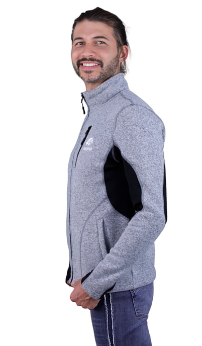 Heren Fusion Fleecejack Wandeljack Grijs - Image 2