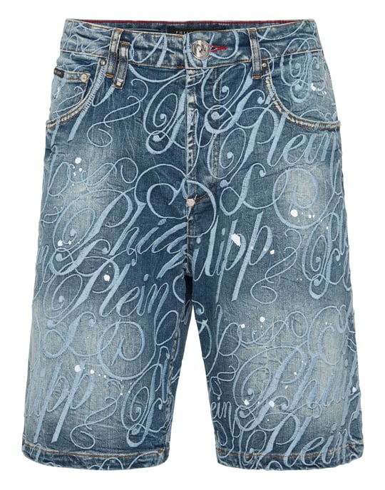 Denim Shorts Formentera Logo - Image 1