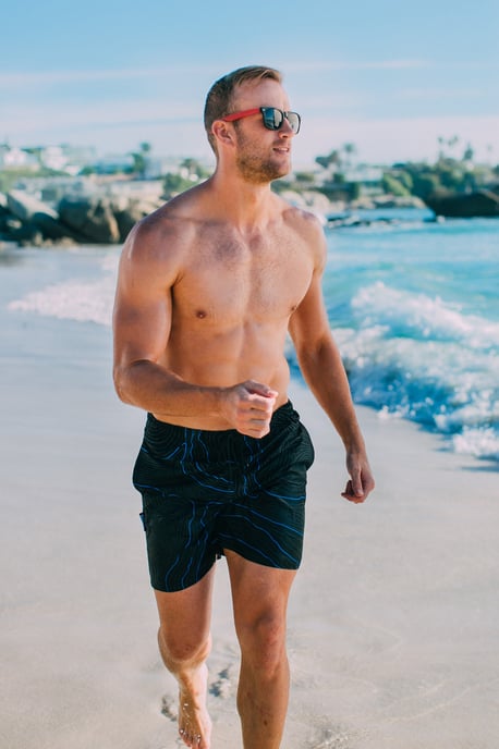 Zwembroek voor Heren, Strepen, Casual Boardshorts, Lijnenpatroon - Image 2