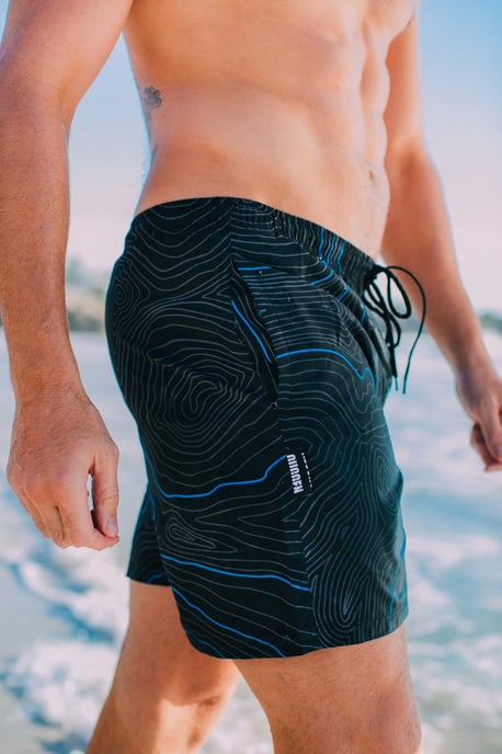 Zwembroek voor Heren, Strepen, Casual Boardshorts, Lijnenpatroon - Image 3