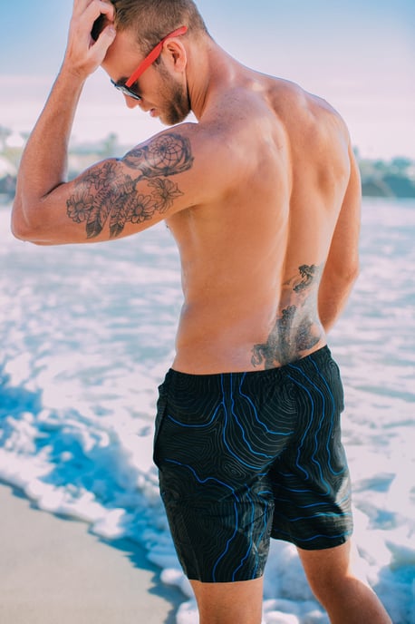 Zwembroek voor Heren, Strepen, Casual Boardshorts, Lijnenpatroon - Image 4