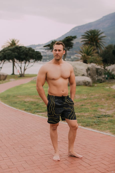 Zwembroek voor Heren, Strepen, Casual Boardshorts, Lijnenpatroon - Image 2