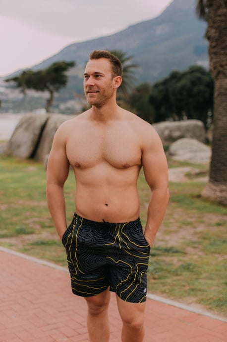 Zwembroek voor Heren, Strepen, Casual Boardshorts, Lijnenpatroon - Image 3