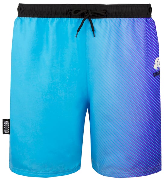 Men's Swim Shorts with Pattern Stripes Blue Purple - Image 1