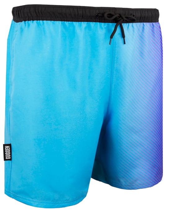Badshorts för Män med Mönsterränder Blå Purpur - Image 3