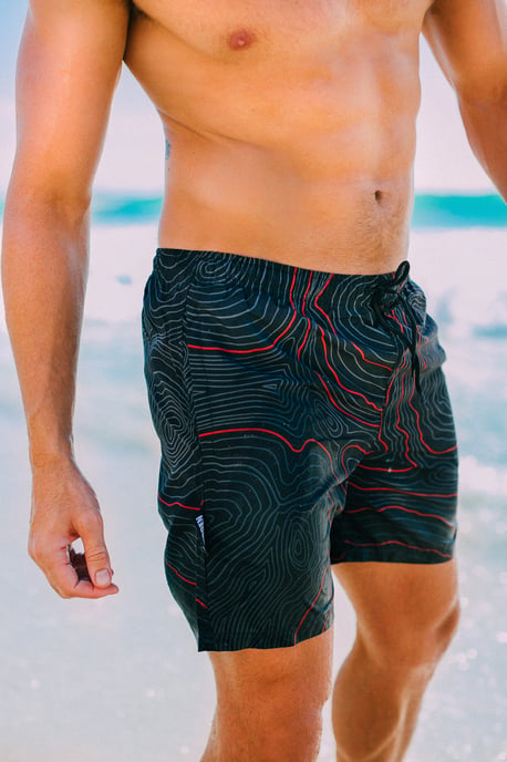 Zwembroek voor Heren, Strepen, Casual Boardshorts, Lijnenpatroon - Image 3