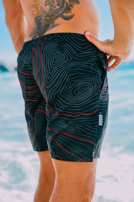Zwembroek voor Heren, Strepen, Casual Boardshorts, Lijnenpatroon - Image 4