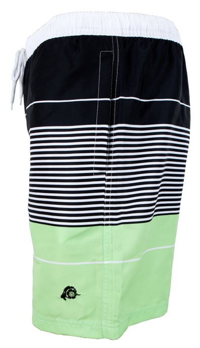Zwemshort voor Heren met Patroonstrepen Groen Zwart - Image 6