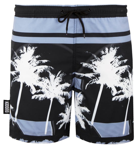 Heren Zwemshort met Palmpatroon Wit Zwart - Image 6