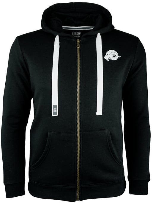 Heren Wandelhoodie H06 met Rits en Logo Zwart - Image 2