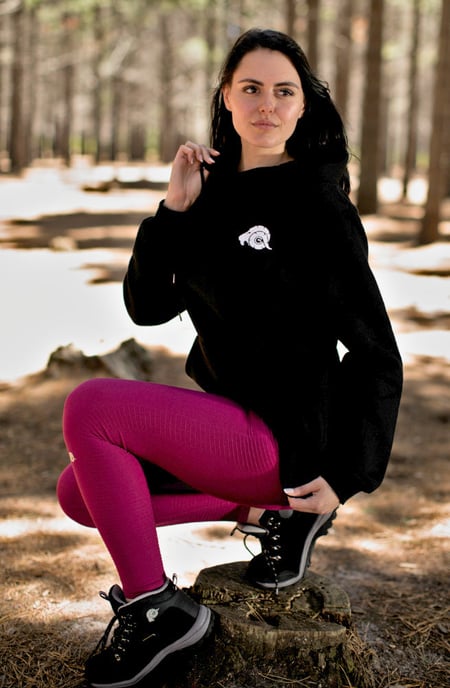 Dames Hoodie Fleece Hoodie Lange Mouw Zwart - Image 3