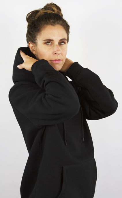 Dames Hoodie Fleece Hoodie Lange Mouw Zwart - Image 5