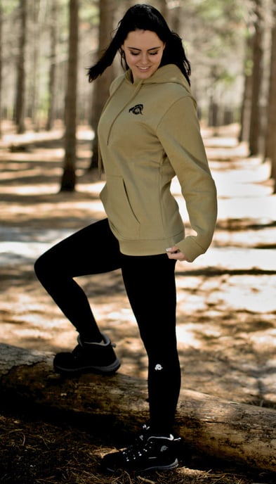 Dames Hoodie Fleece Hoodie Lange Mouw Olijfgroen - Image 6