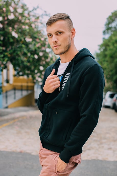 Heren Hoodie Pullover Hoodie Zwart - Image 3