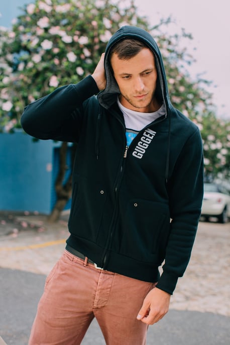 Heren Hoodie Pullover Hoodie Zwart - Image 6