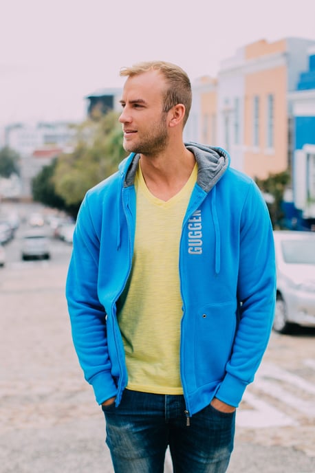 Heren Hoodie Pullover Hoodie Blauw - Image 2