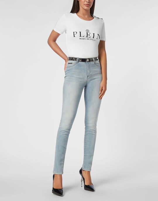 Denim Strass Band High Waist Jegging Trousers - Image 4