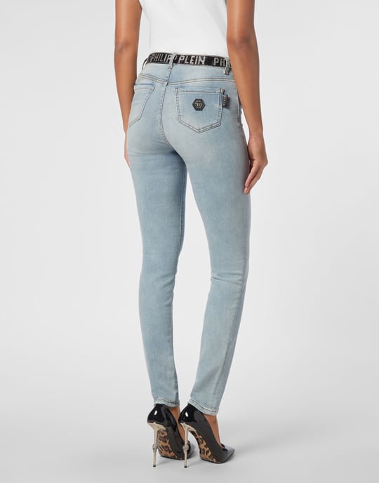 Denim Strass Band High Waist Jegging Trousers - Image 5