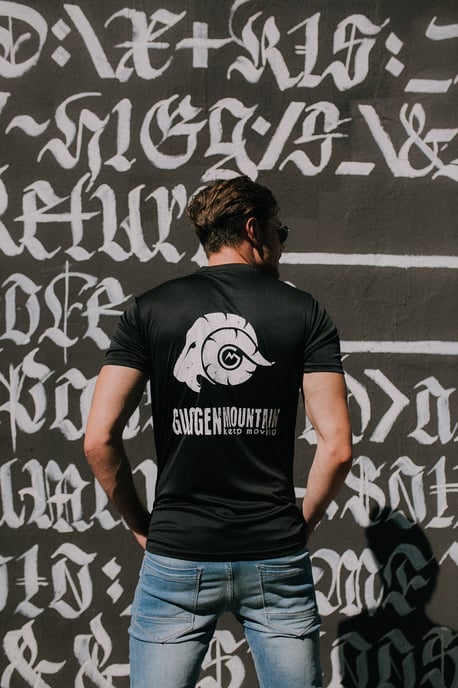 Heren Fitness Functioneel T-shirt met Logo Sport Outdoor Zwart - Image 2