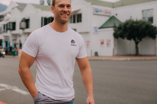 Heren Fitness Functioneel T-shirt met Logo Sport Outdoor Wit - Image 5