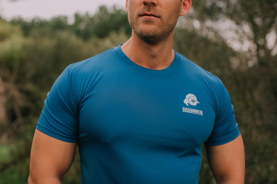 Heren Fitness Functioneel T-shirt met Logo Sport Outdoor Blauw - Image 3