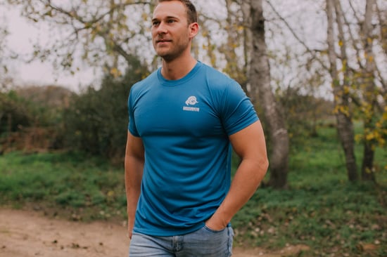 Heren Fitness Functioneel T-shirt met Logo Sport Outdoor Blauw - Image 4