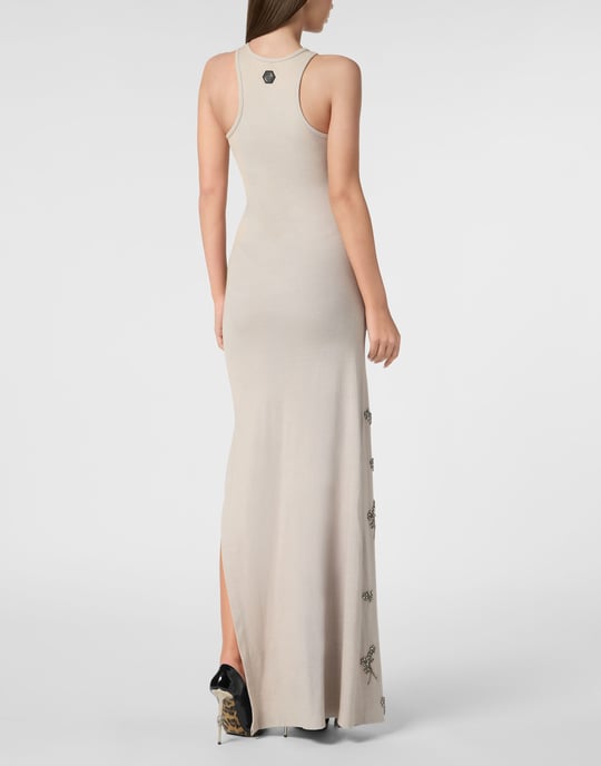 Jersey Rib Long Dress Flowers - Image 3