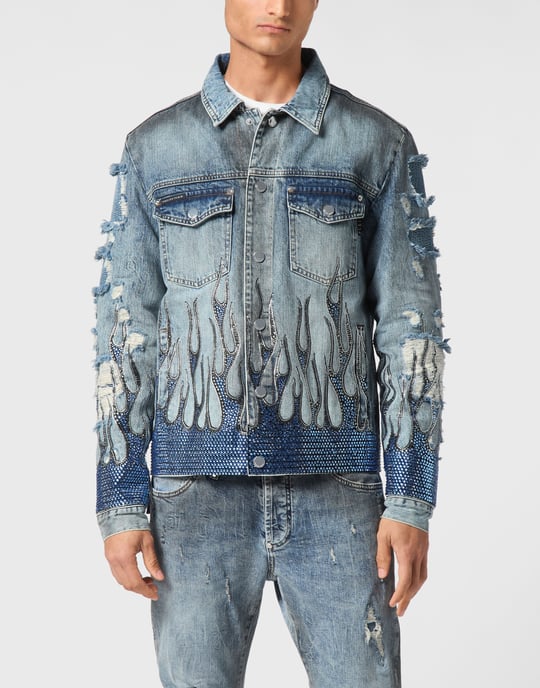 Denim Jacket Flame - Image 2