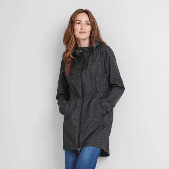 Kilnsey Womens Waterproof Jacket - Washed Black Dash Print - Image 1