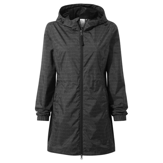 Kilnsey Womens Waterproof Jacket - Washed Black Dash Print - Image 4