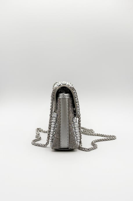 Silver Embellished Shoulder Bag - Image 3