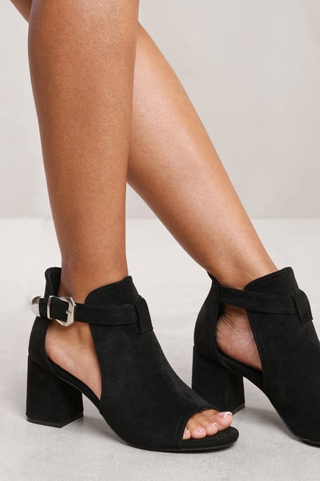 Wheres That From Womens 'Claire' Block Heel With Side Buckle And Open Toe Front - Image 2