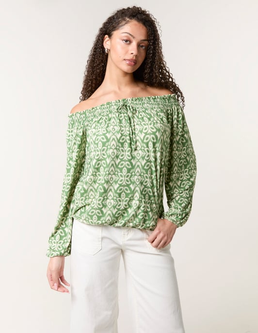 Bubble Hem Bardot Top - Image 1