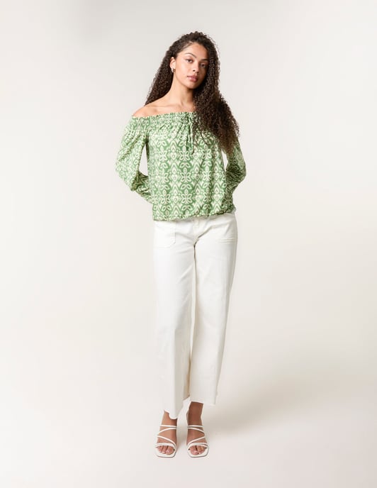Bubble Hem Bardot Top - Image 3