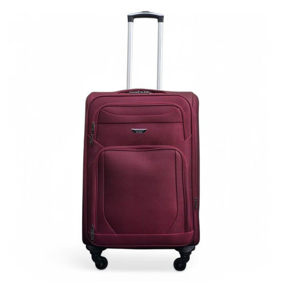 Soft Shell Lightweight Wine Nylon 4 Wheel Travel Case Holiday Suitcase - Image 6